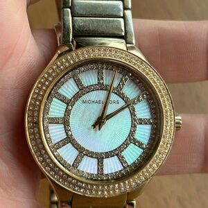 Michael Kors MK3396 Kerry Pink MOP Dial Gold Tone Stainless Women's Watch